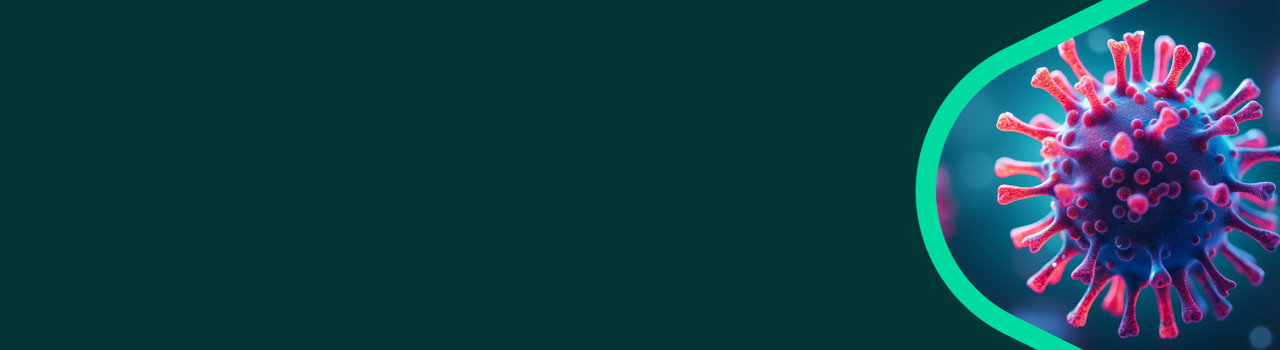 Banner with an AI-generated image of the bird flu pathogen