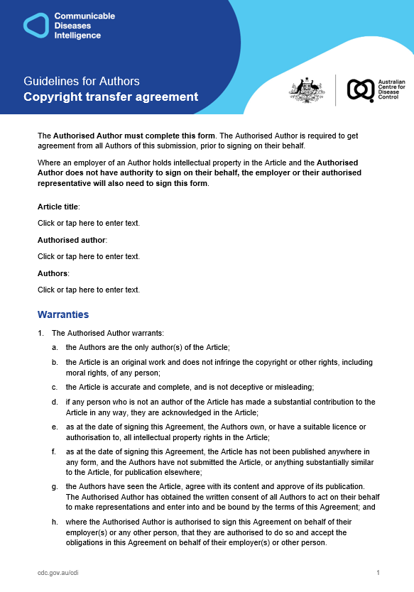 CDI – Copyright transfer | Australian Centre for Disease Control