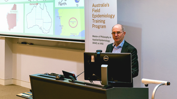 Professor Paul Kelly giving a speech