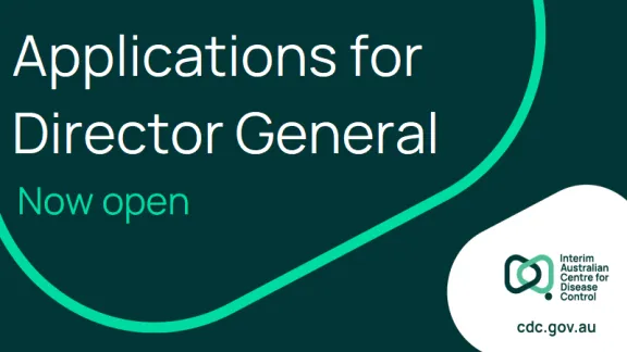 Web tile saying Applications for Director General now open