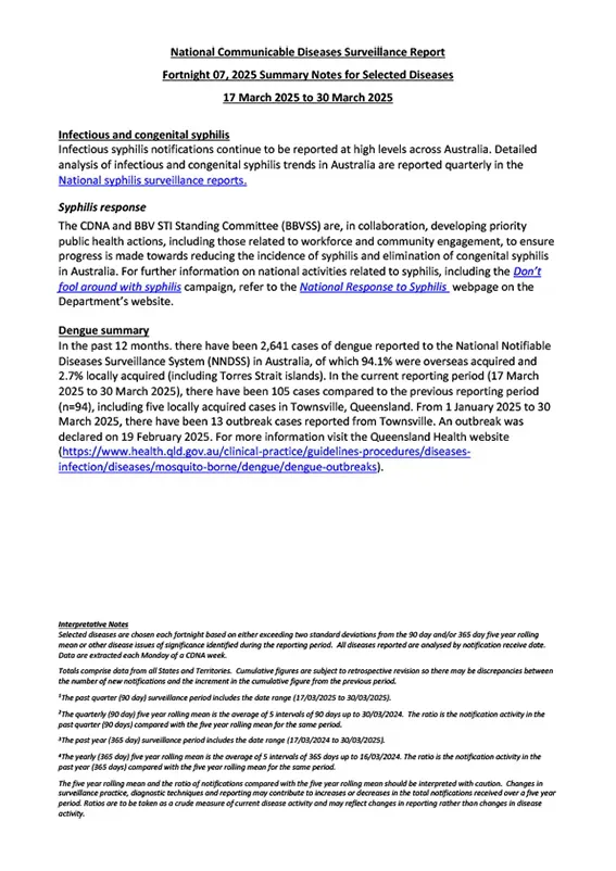 Image of fortnightly report document