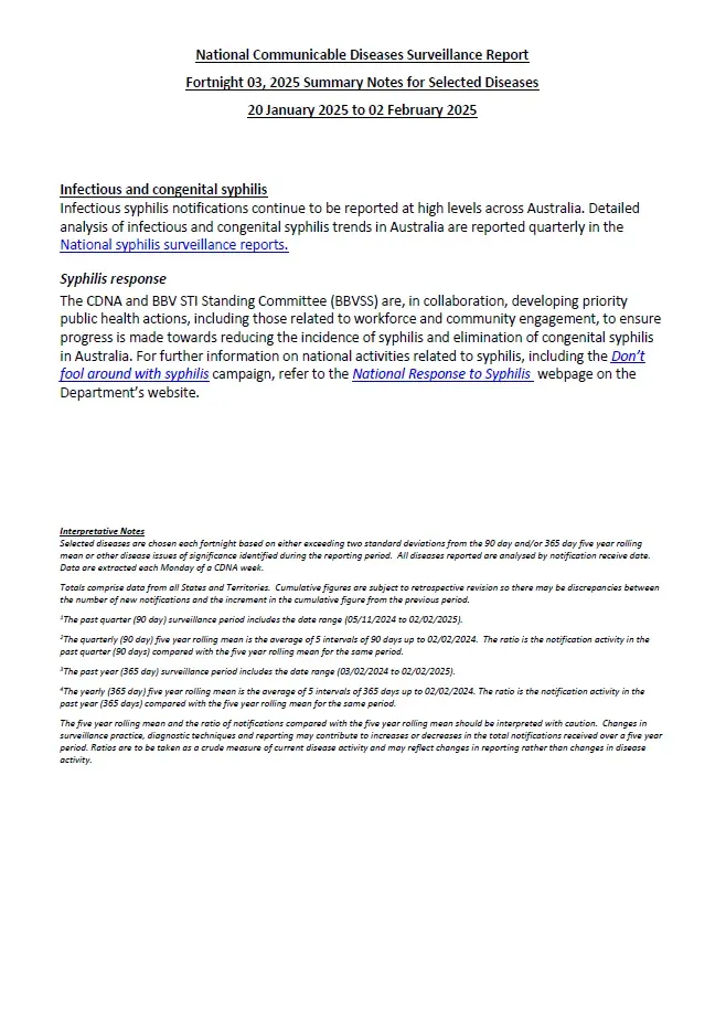 Image of fortnightly report document