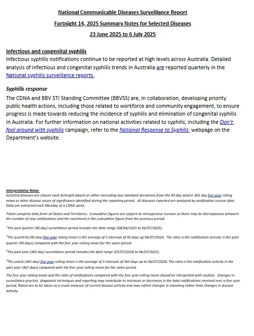 Image of fortnightly report document