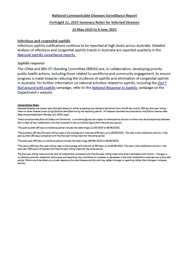 Image of fortnightly report document