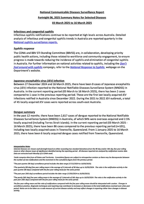 Image of fortnightly report document