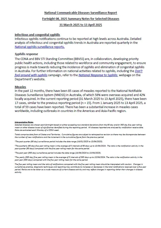 Image of fortnightly report document