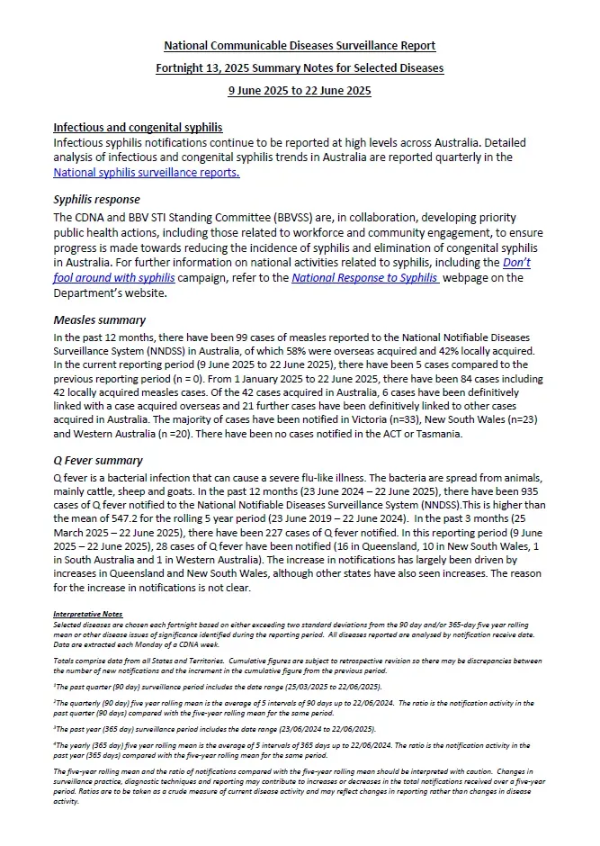 Image of fortnightly report document