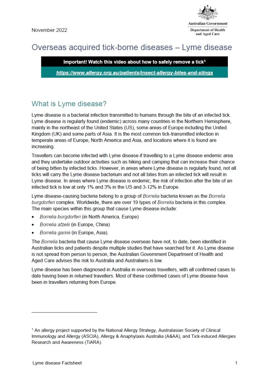 First page of fact sheet