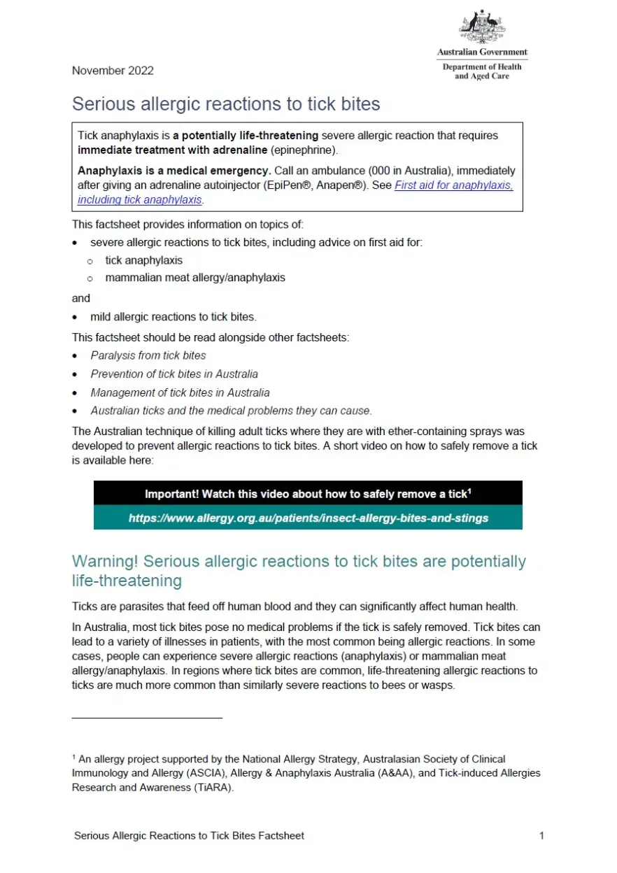 First page of fact sheet