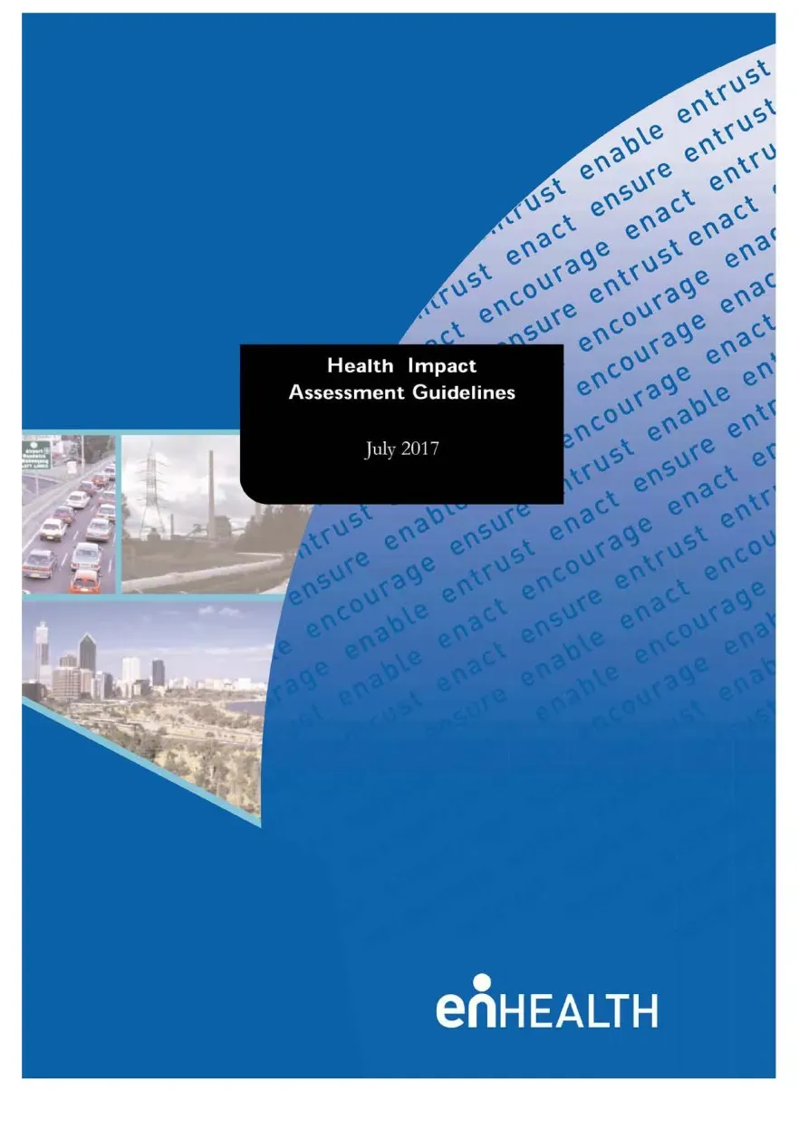 Front cover of guidance document