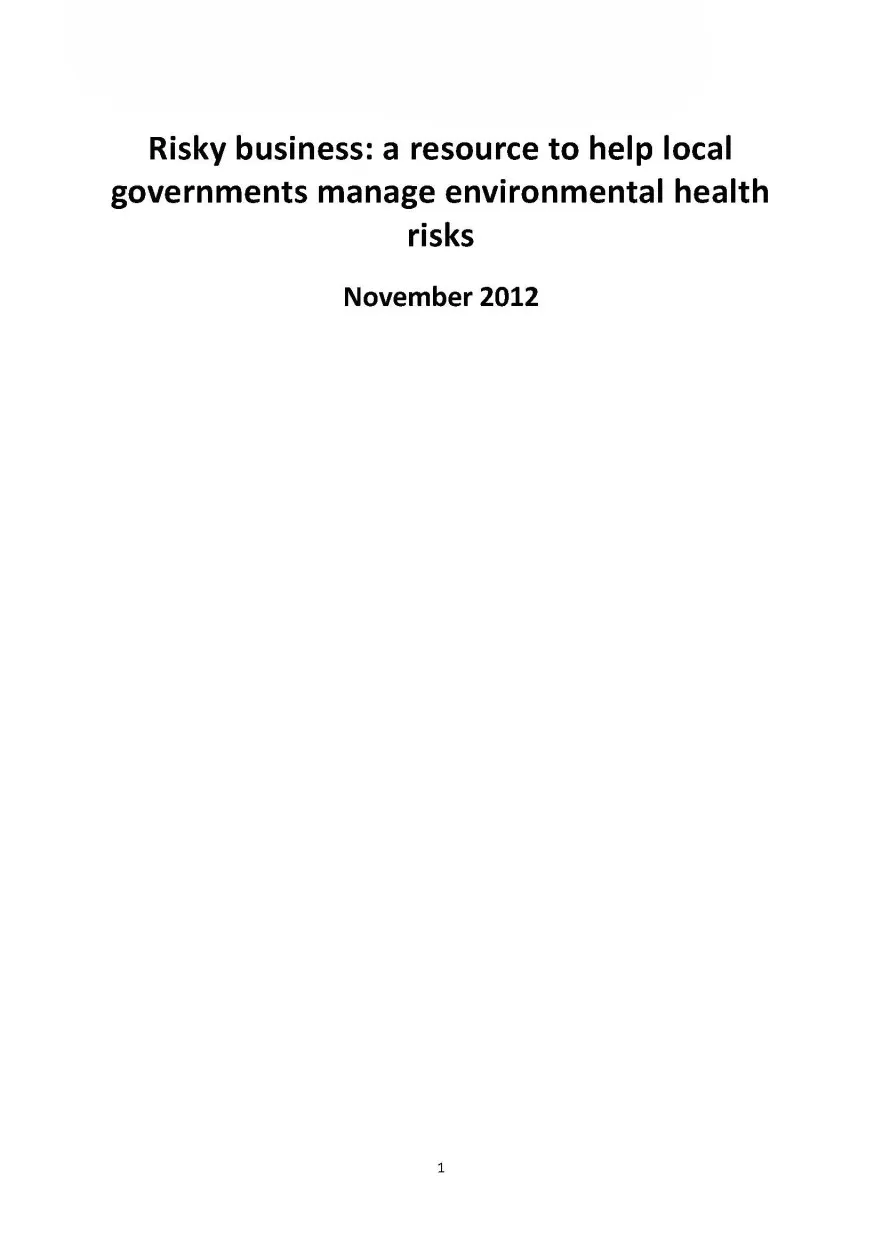 Front cover of guidance document