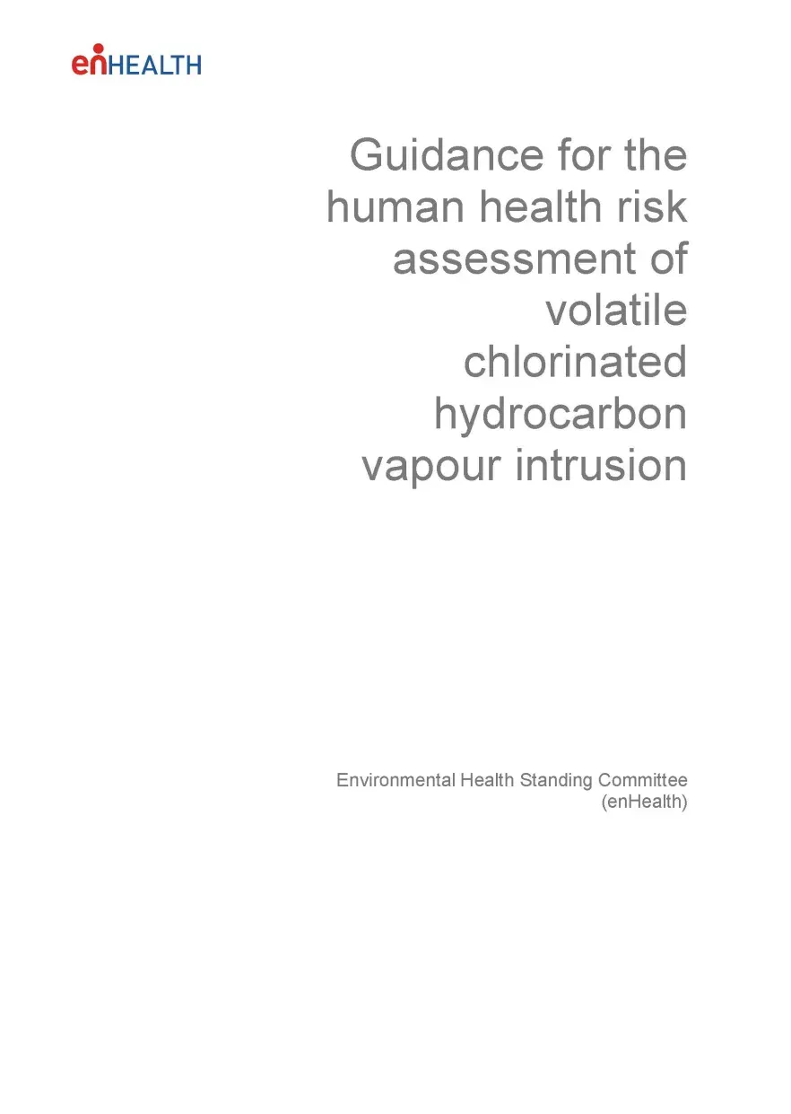 Front cover of guidance document