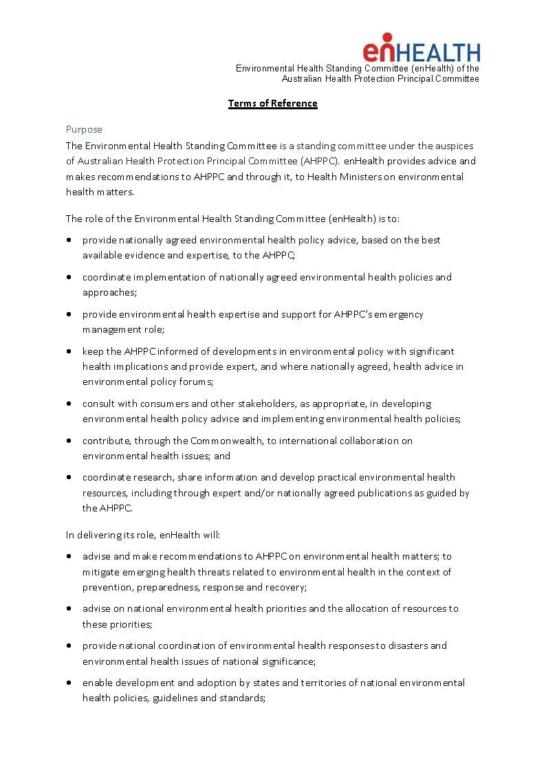 enHealth – Terms of reference