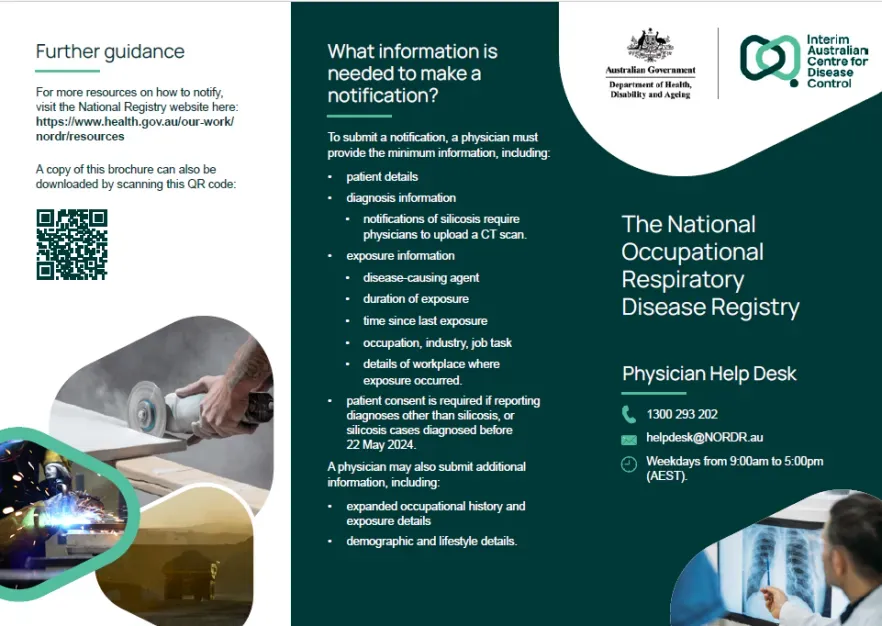 NORDR – National Occupational Respiratory Disease Registry brochure