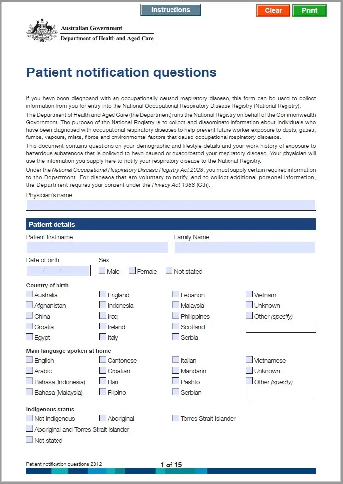 NORDR – Patient notification questions 