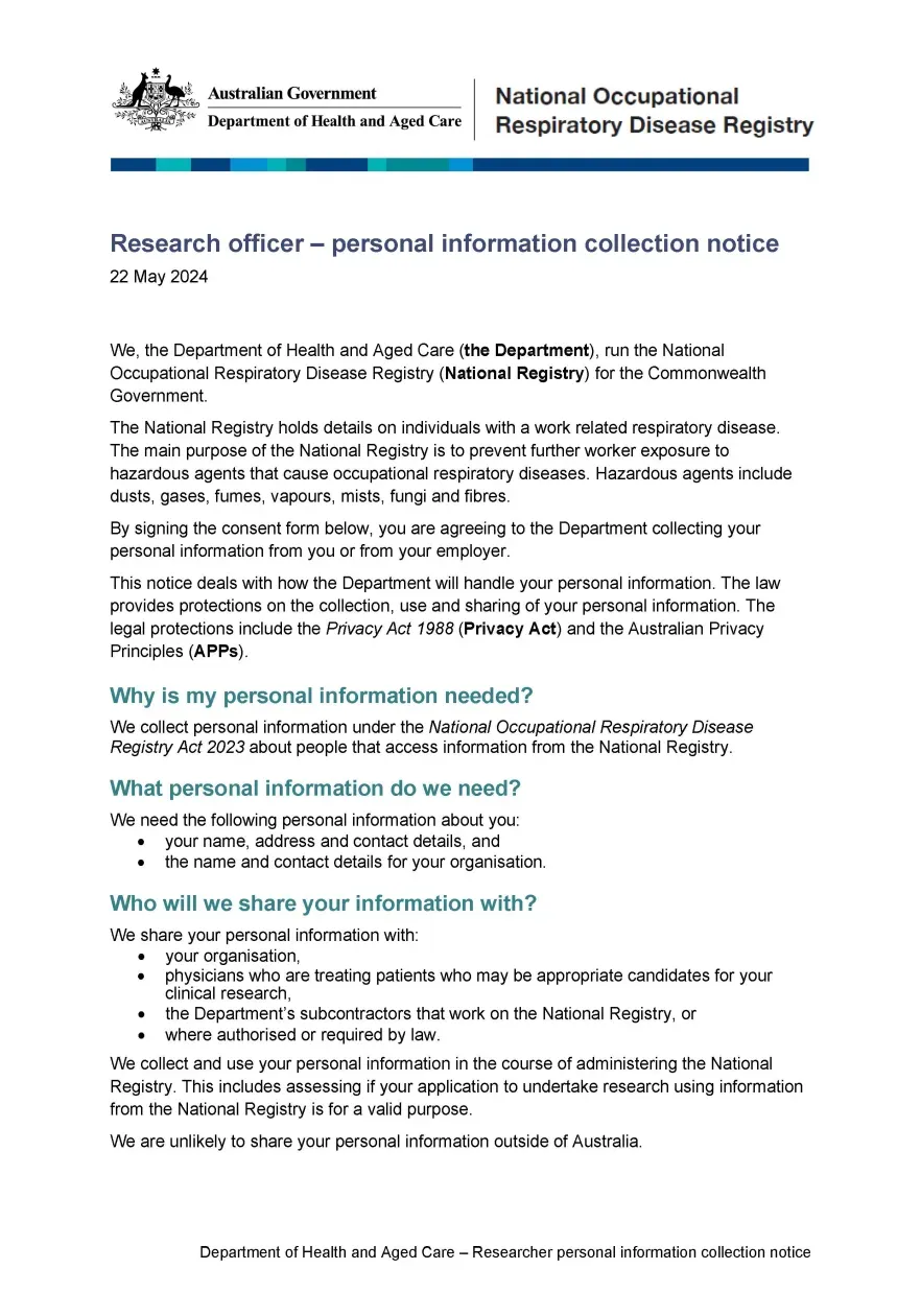 NORDR – Researcher personal information collection notice