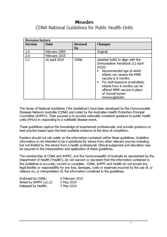 Measles – CDNA National Guidelines for Public Health Units