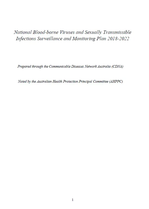 National Bloodborne Viruses and Sexually Transmissible Infections Surveillance and Monitoring Plan 2018–2022