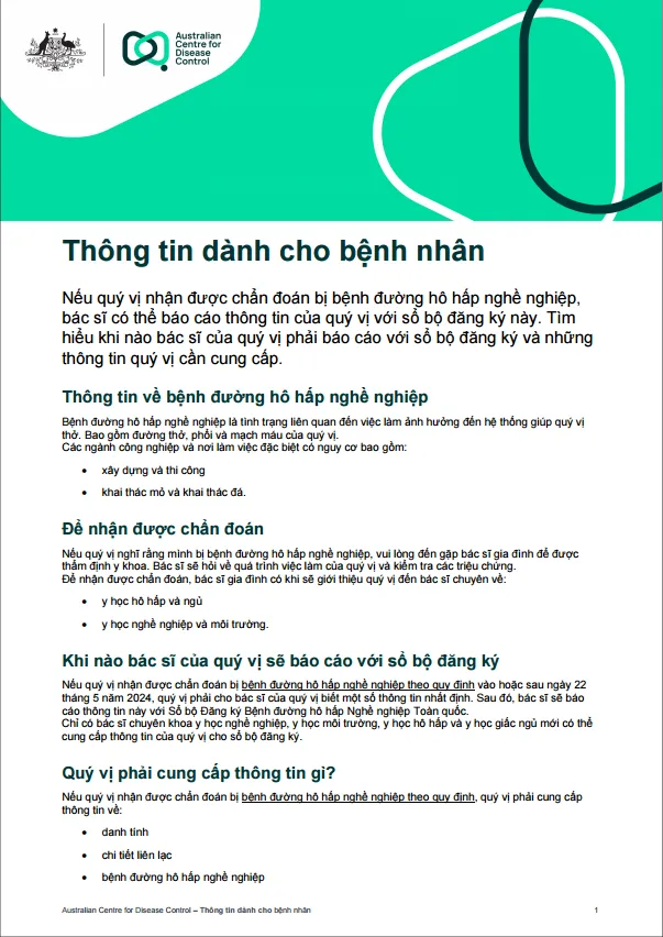 Thông tin dành cho bệnh nhân
