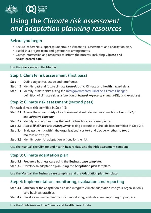 Using the climate risk assessment and adaptation planning resources ...