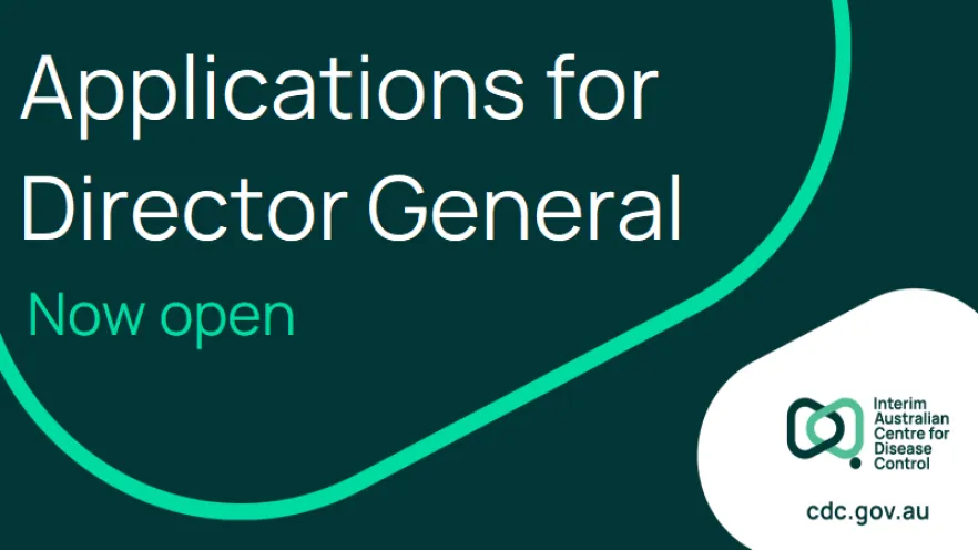 Web tile saying Applications for Director General now open