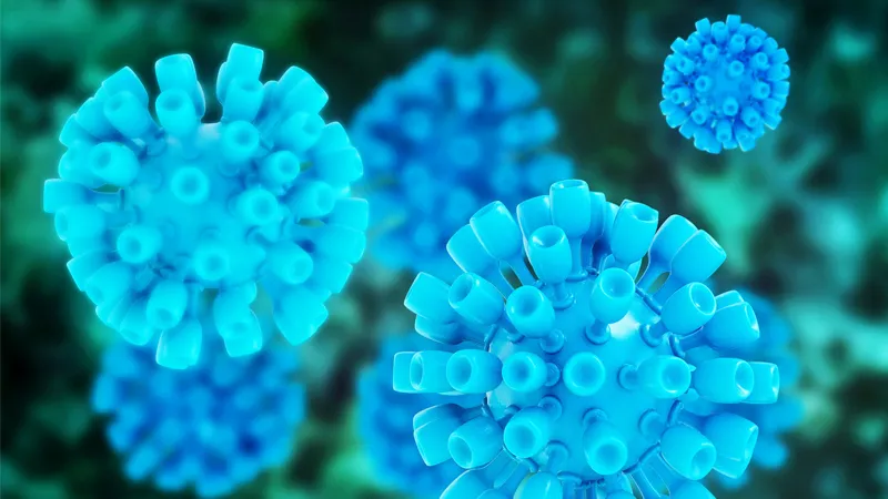 AI-generated image of the hepatitis c pathogen