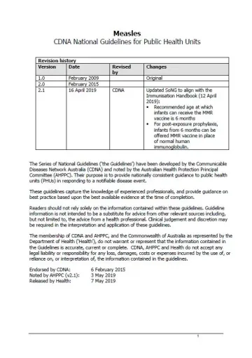 Measles – CDNA National Guidelines for Public Health Units