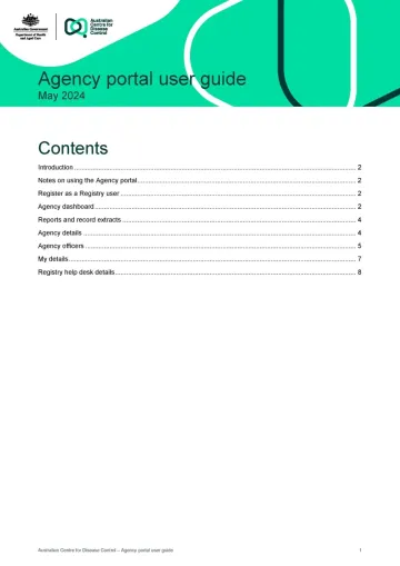 Agency portal user guide cover