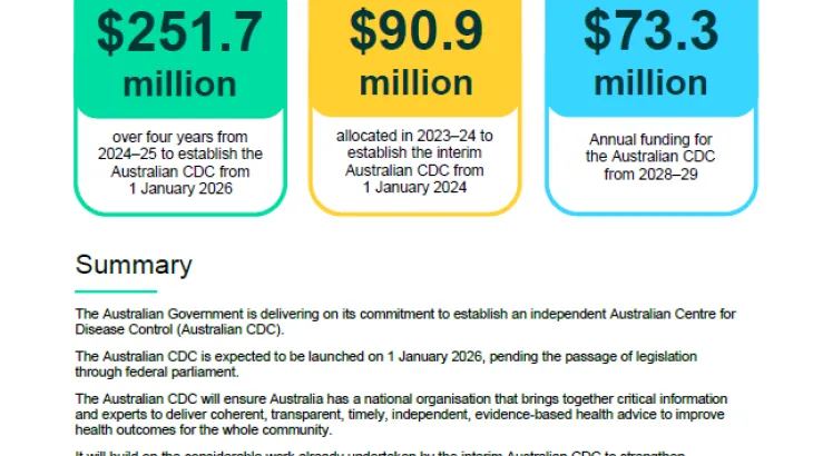 Establishing the Australian Centre for Disease Control