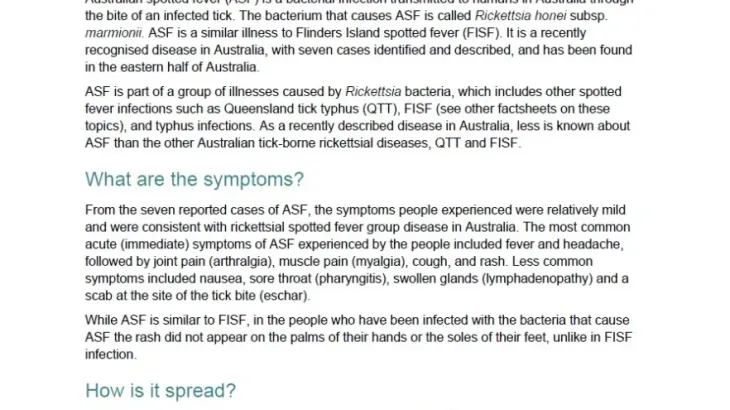 First page of fact sheet