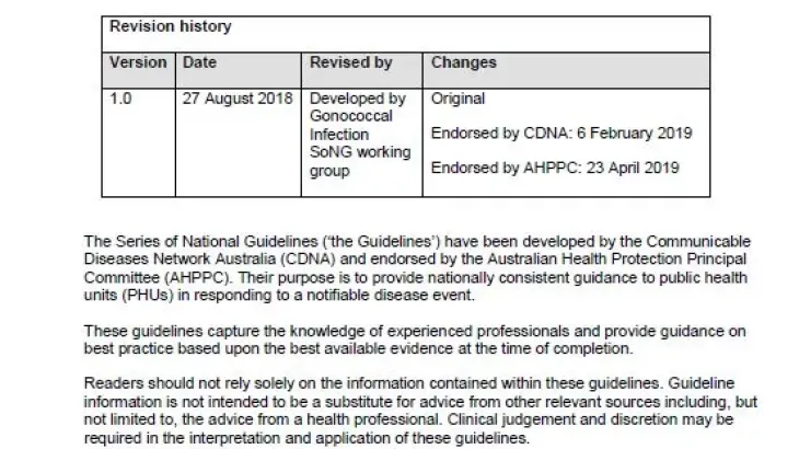Gonococcal infection – CDNA National Guidelines for Public Health Units