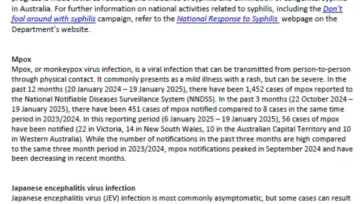 First page of fortnightly report document