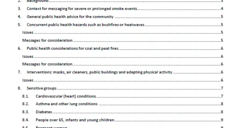 enHealth guidance for public health agencies – Managing prolonged smoke events from landscape fires