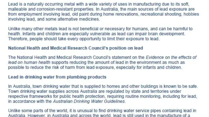 First page of guidance document