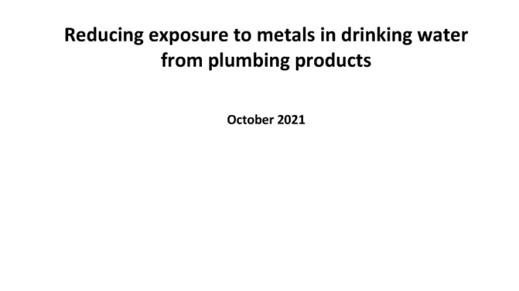 enHealth guidance – Reducing exposure to metals in drinking water from plumbing products