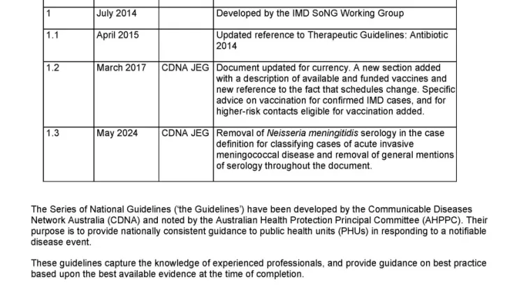 Invasive meningococcal disease – CDNA National Guidelines for Public Health Units