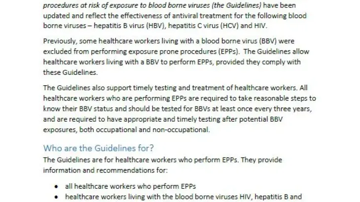 CDNA National Guidelines – Information for healthcare workers