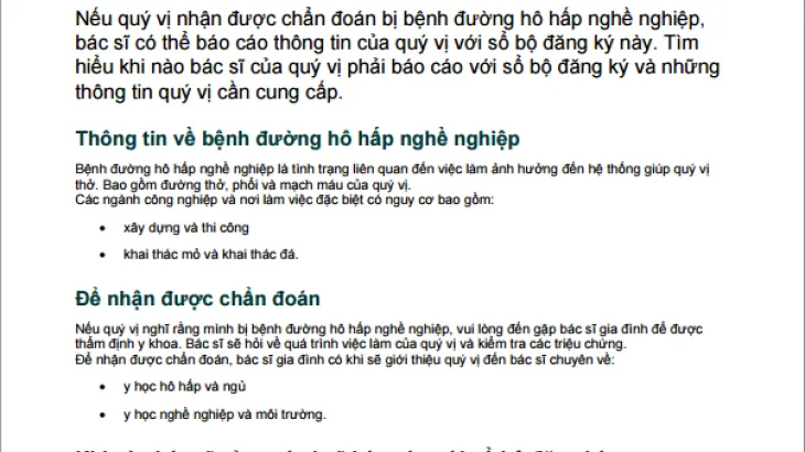 Thông tin dành cho bệnh nhân